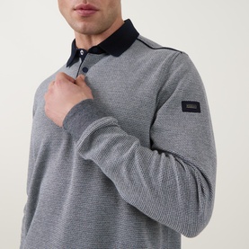 Geo Weave Logo Knitted Polo Shirt