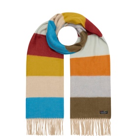 Stripe Fringed Logo Scarf