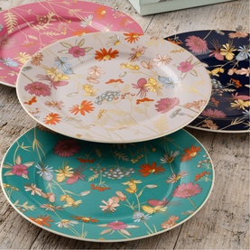 Golden Meadow Set of Four Tea Plates