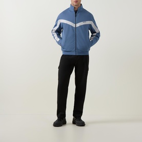 Darti Contrast Stripe Zip Sweatshirt