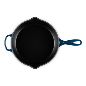 Signature Cast Iron Round Deep Skillet with Metal Handle 26cm