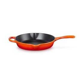 Signature Cast Iron Round Deep Skillet with Metal Handle 26cm
