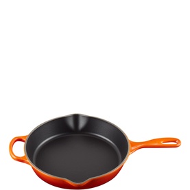 Signature Cast Iron Round Deep Skillet with Metal Handle 26cm