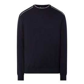 Contrast Trim Logo Sweater