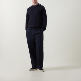 Contrast Trim Logo Sweater