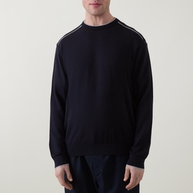 Contrast Trim Logo Sweater
