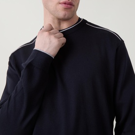 Contrast Trim Logo Sweater