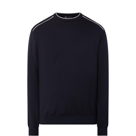 Contrast Trim Logo Sweater