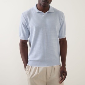 Textured Knitted Polo Shirt