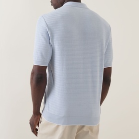 Textured Knitted Polo Shirt