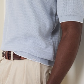 Textured Knitted Polo Shirt