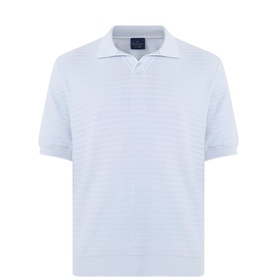 Textured Knitted Polo Shirt