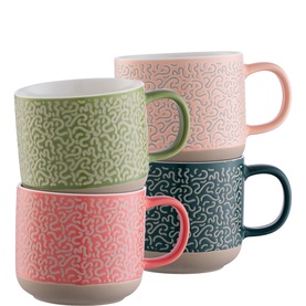 Squiggle Set of Four Mugs