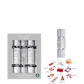 Harvey & Mason 10-Pack Snowflake Christmas Crackers Set