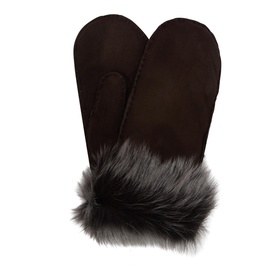 Suede Faux Fur Mittens