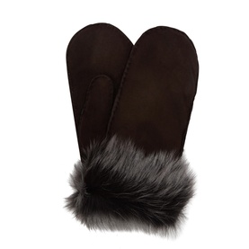 Suede Faux Fur Mittens