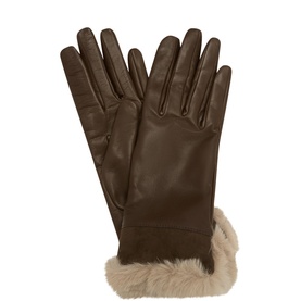 Leather Faux Fur Gloves