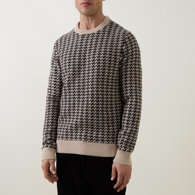 Two-Tone Textured Knit Sweater