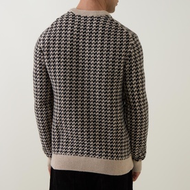 Two-Tone Textured Knit Sweater