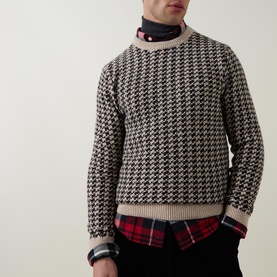 Two-Tone Textured Knit Sweater