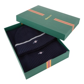 Ribbed Logo Hat & Scarf Gift Set