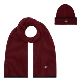 Ribbed Logo Hat & Scarf Gift Set