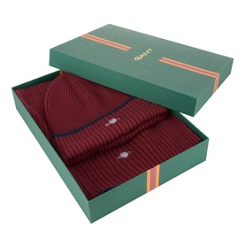 Ribbed Logo Hat & Scarf Gift Set