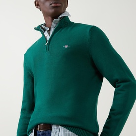 Shield Logo Half-Zip Sweater