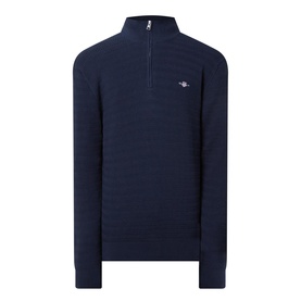 Shield Logo Mini Cable Half Zip Sweater