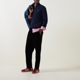 Shield Logo Mini Cable Half Zip Sweater