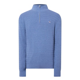 Shield Logo Mini Cable Half Zip Sweater