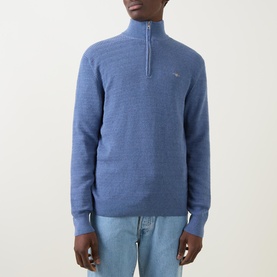 Shield Logo Mini Cable Half Zip Sweater