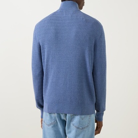 Shield Logo Mini Cable Half Zip Sweater