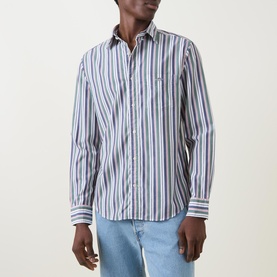Shield Logo Striped Poplin Shirt