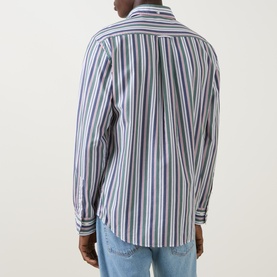 Shield Logo Striped Poplin Shirt