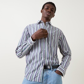 Shield Logo Striped Poplin Shirt
