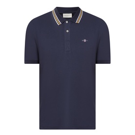 Shield Logo Tipped Polo Shirt