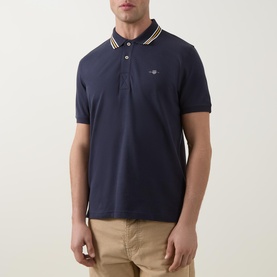 Shield Logo Tipped Polo Shirt