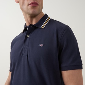 Shield Logo Tipped Polo Shirt