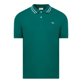Shield Logo Tipped Polo Shirt