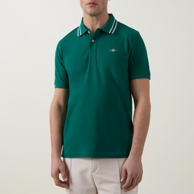 Shield Logo Tipped Polo Shirt