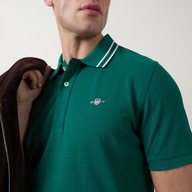 Shield Logo Tipped Polo Shirt