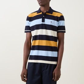 Shield Logo Striped Polo Shirt