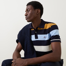 Shield Logo Striped Polo Shirt
