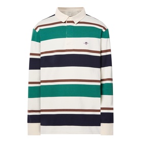 Shield Logo Striped Rugby Sweatshirt