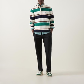 Shield Logo Striped Rugby Sweatshirt