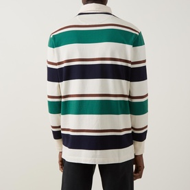 Shield Logo Striped Rugby Sweatshirt