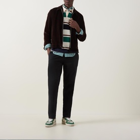 Shield Logo Striped Rugby Sweatshirt