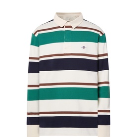 Shield Logo Striped Rugby Sweatshirt