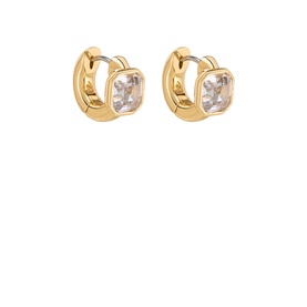 Sparkling Asscher Huggies Earrings